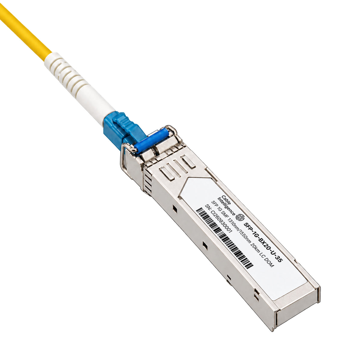 Compatible 1000BASE-BX20-U SFP BiDi 1310nm-TX/1550nm-RX 20km SMF DOM LC/UPC Simplex Optical Transceiver Module