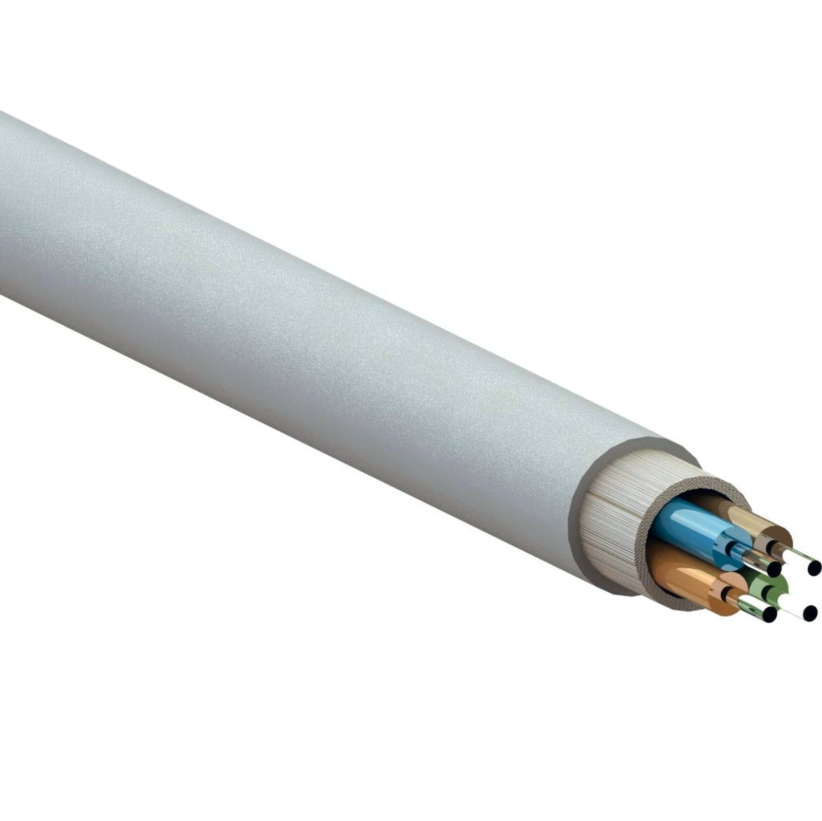 Excel OS2 Singlemode 9/125 FTTx Tight Buffered 250 μm Cca-s1b,d1,a1 Fibre Optic Drop Cable White (Per Metre)