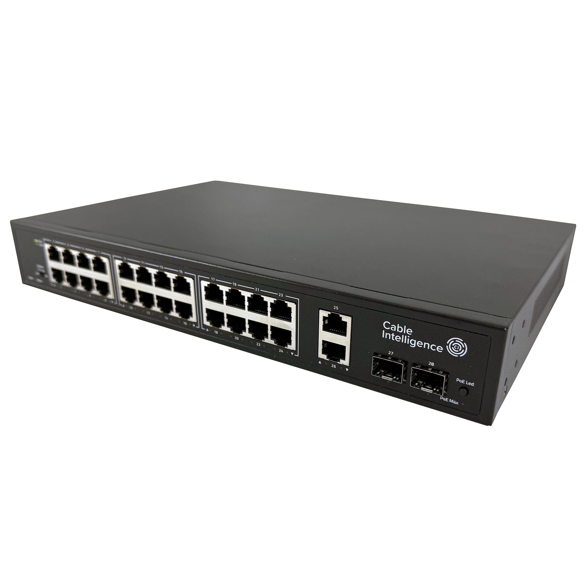 Cable Intelligence 24 Port Gigabit Intelligent PoE+ Switch With 2 x 1G SFP Ports