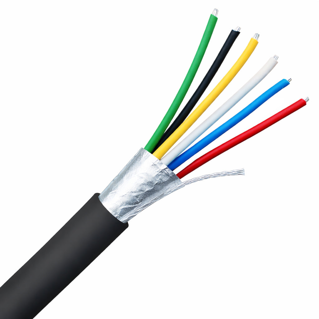 Black 6 Core Screened External UV PE Alarm Cable 100m