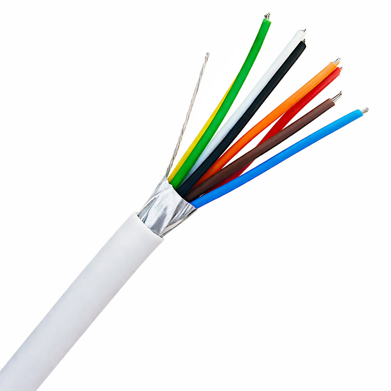 White 8 Core Screened Internal Type 1 Euroclass B2ca-s1a,d0,a1 Alarm Cable 100m