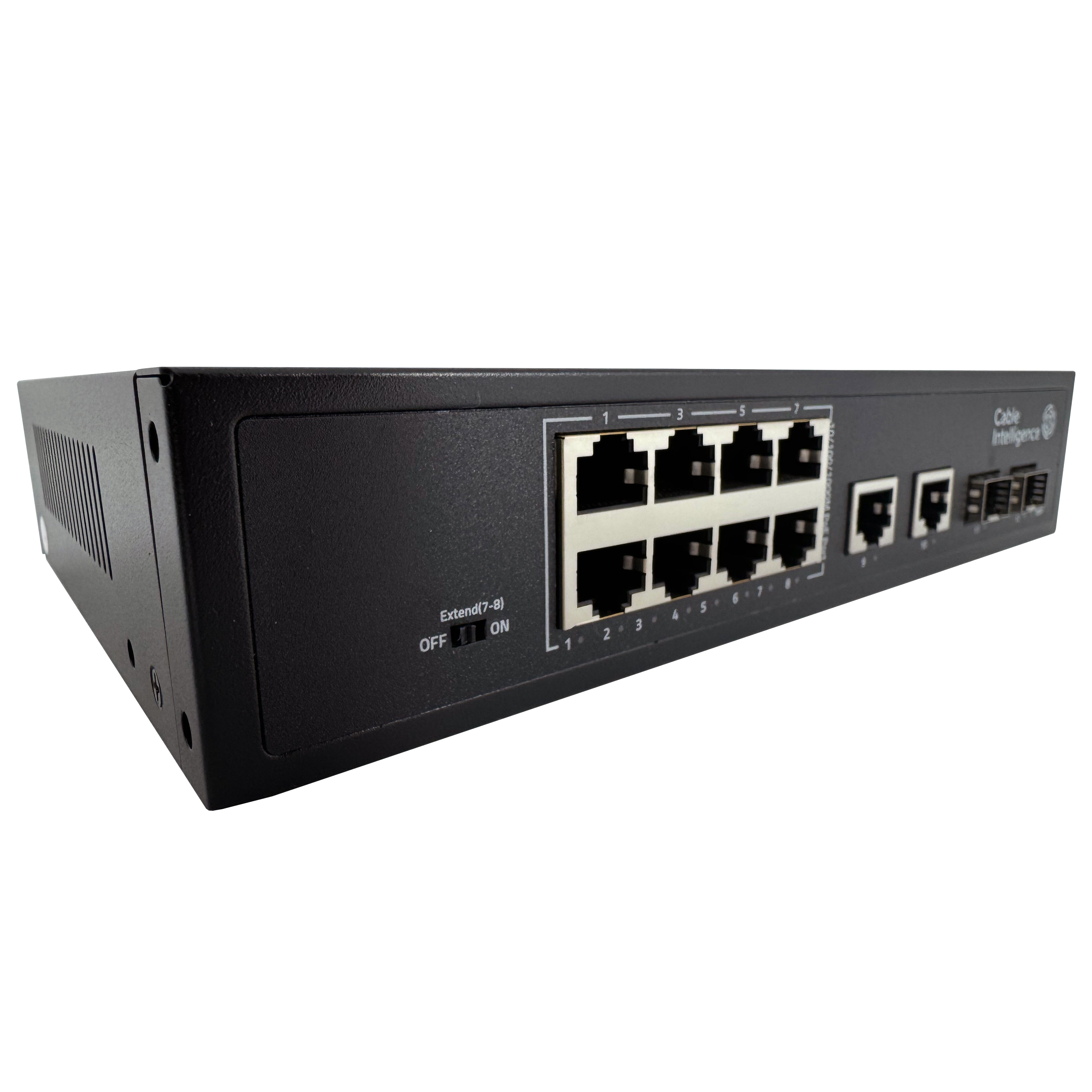 Cable Intelligence 8 Port Gigabit Intelligent PoE+ Switch With 2 x 1G SFP Ports