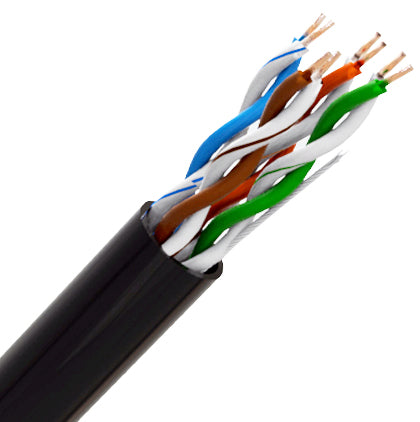 Black CQR Professional External Cat5e UTP PE Fca Solid Copper Cable 305m