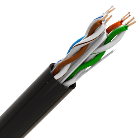 Black CQR Professional External Cat6 UTP PE Fca Solid Copper Cable 305m