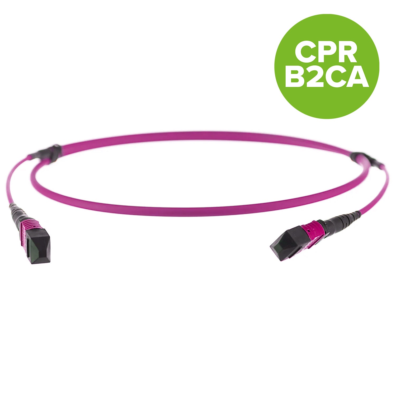 UK Made 24 Fibre OM4 Multimode B2ca-s1a,d1,a1 MTP Elite Trunk Cable Male-Male, Violet