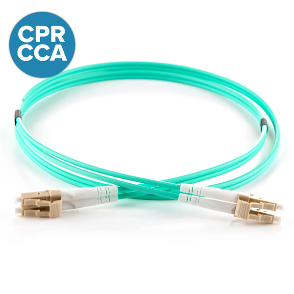 Standard OM3 Multimode Duplex LC-LC Cca-s1b,d0,a1 Fibre Optic Patch Lead Aqua