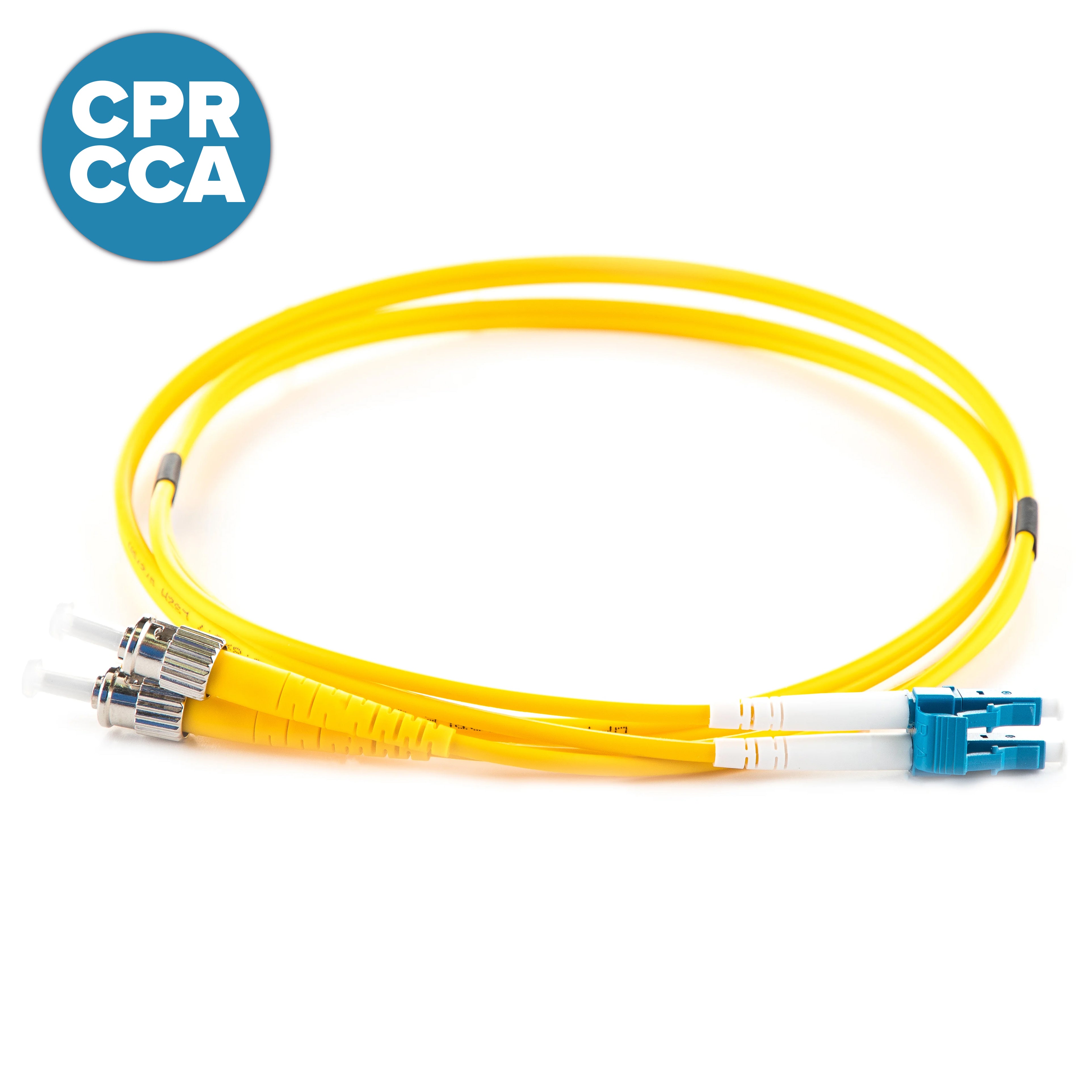 Standard OS2 Singlemode Duplex LC-ST Cca-s1b,d0,a1 Fibre Optic Patch Lead Yellow