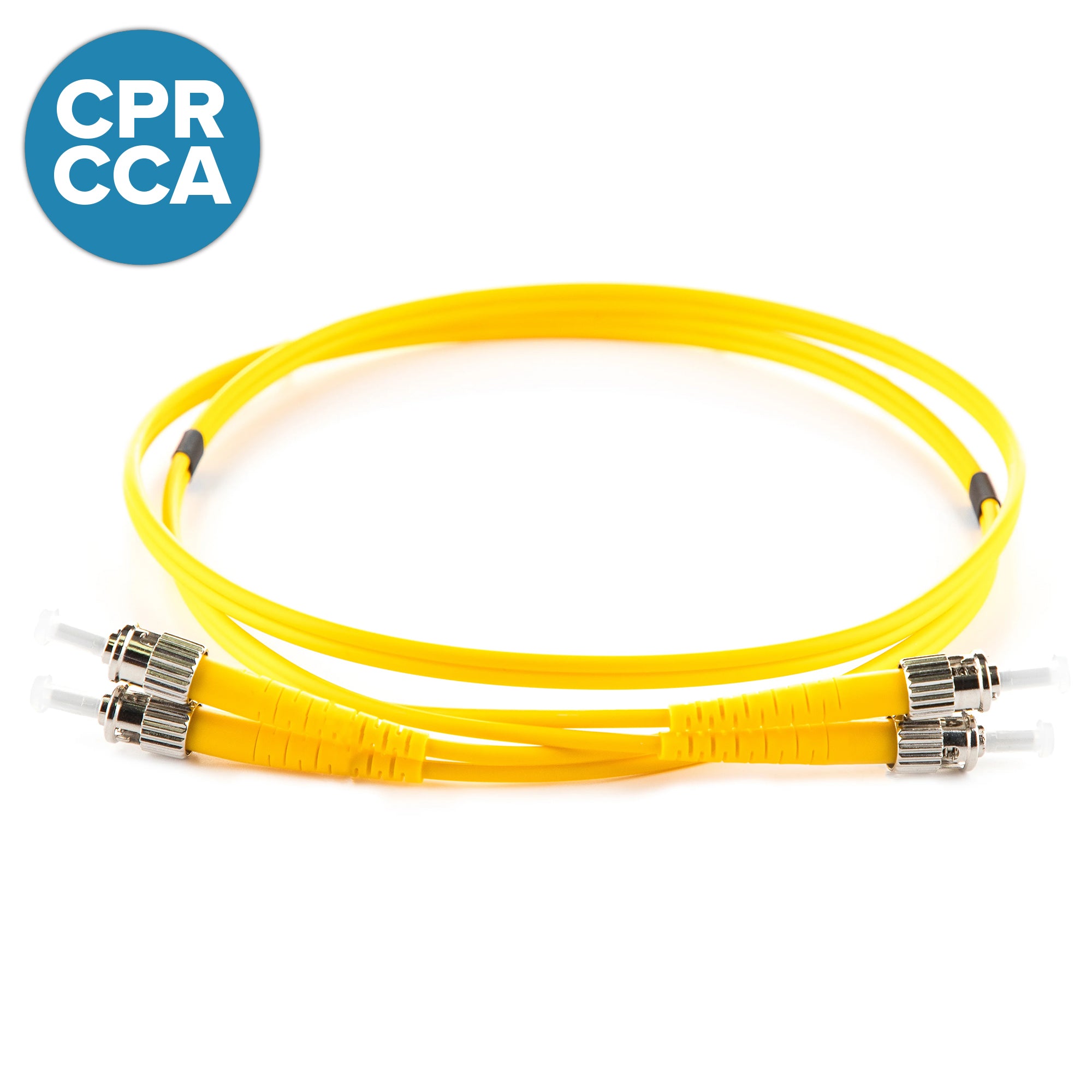 Standard OS2 Singlemode Duplex ST-ST Cca-s1b,d0,a1 Fibre Optic Patch Lead Yellow