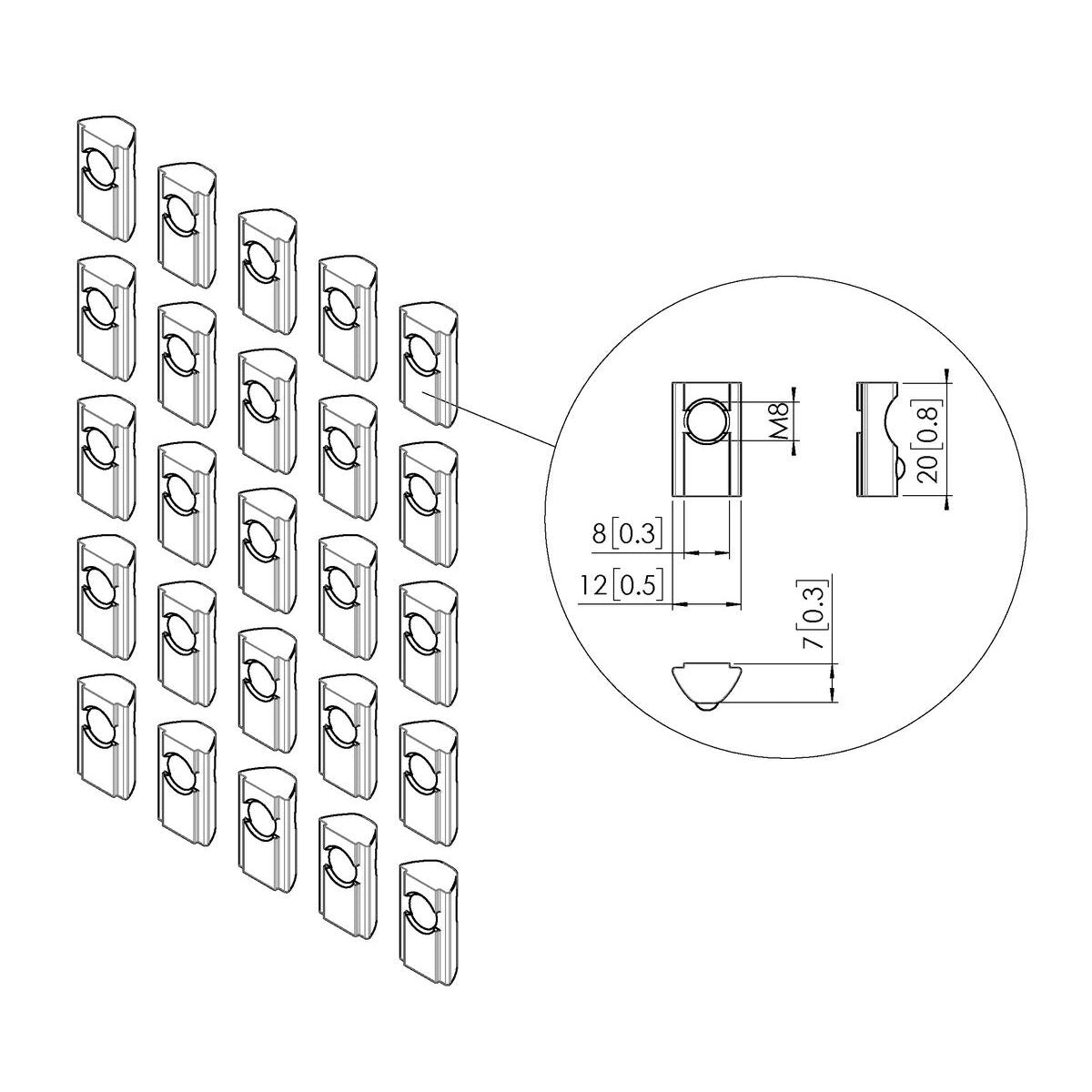 Vogel's PFA 9149 T-Slotted Nuts