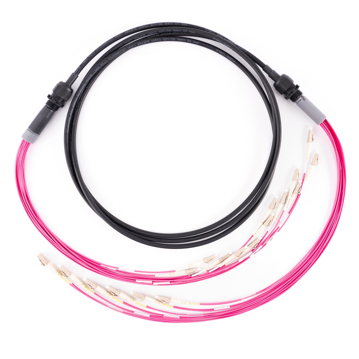 Pre-Terminated OM4 (50/125) Tight Buffered FC-FC LSZH Fibre Optic Cable