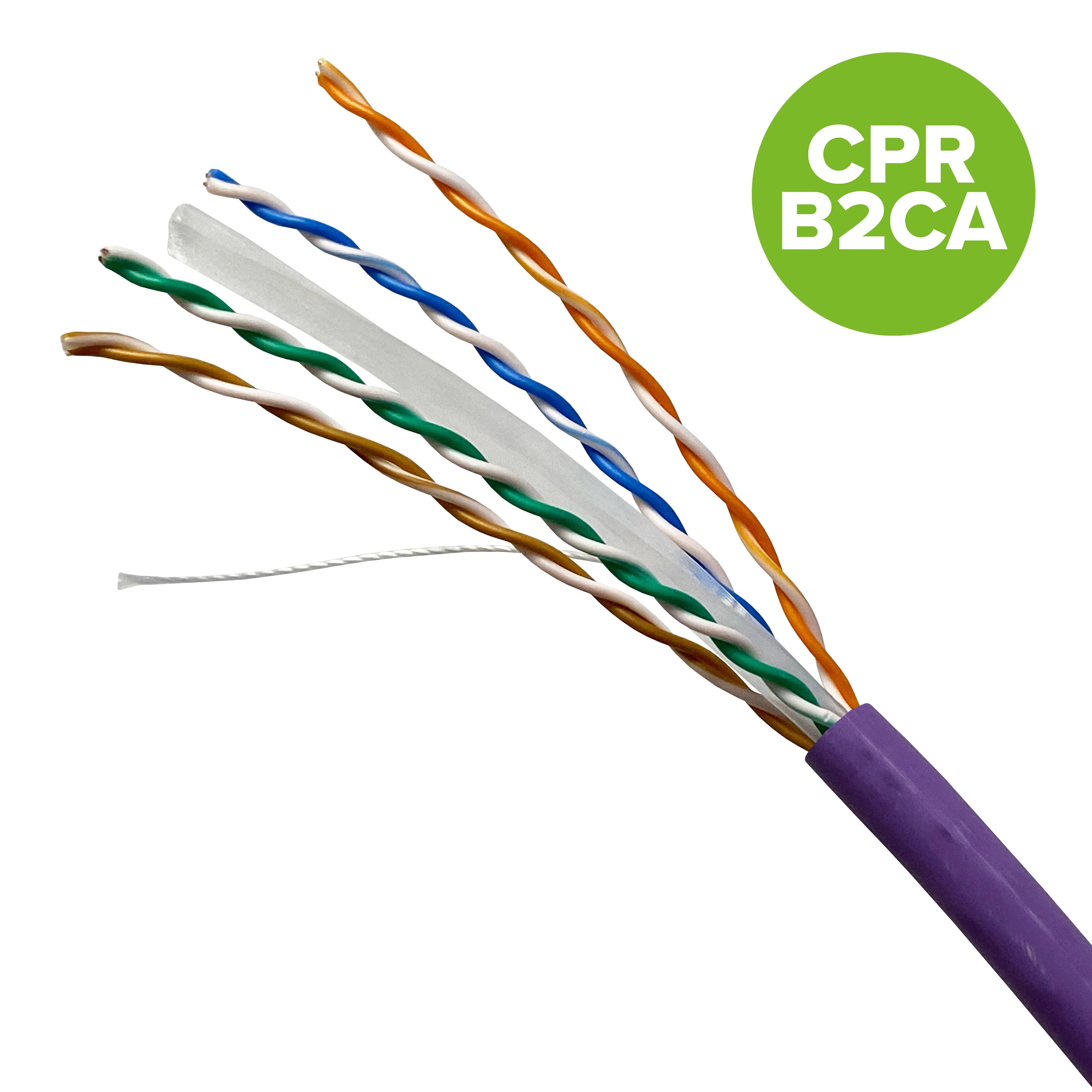 Violet Cable Intelligence Cat6 250MHz 4-Pair UTP LSZH B2ca-s1a,d1,a1 Solid Copper Cable 305m