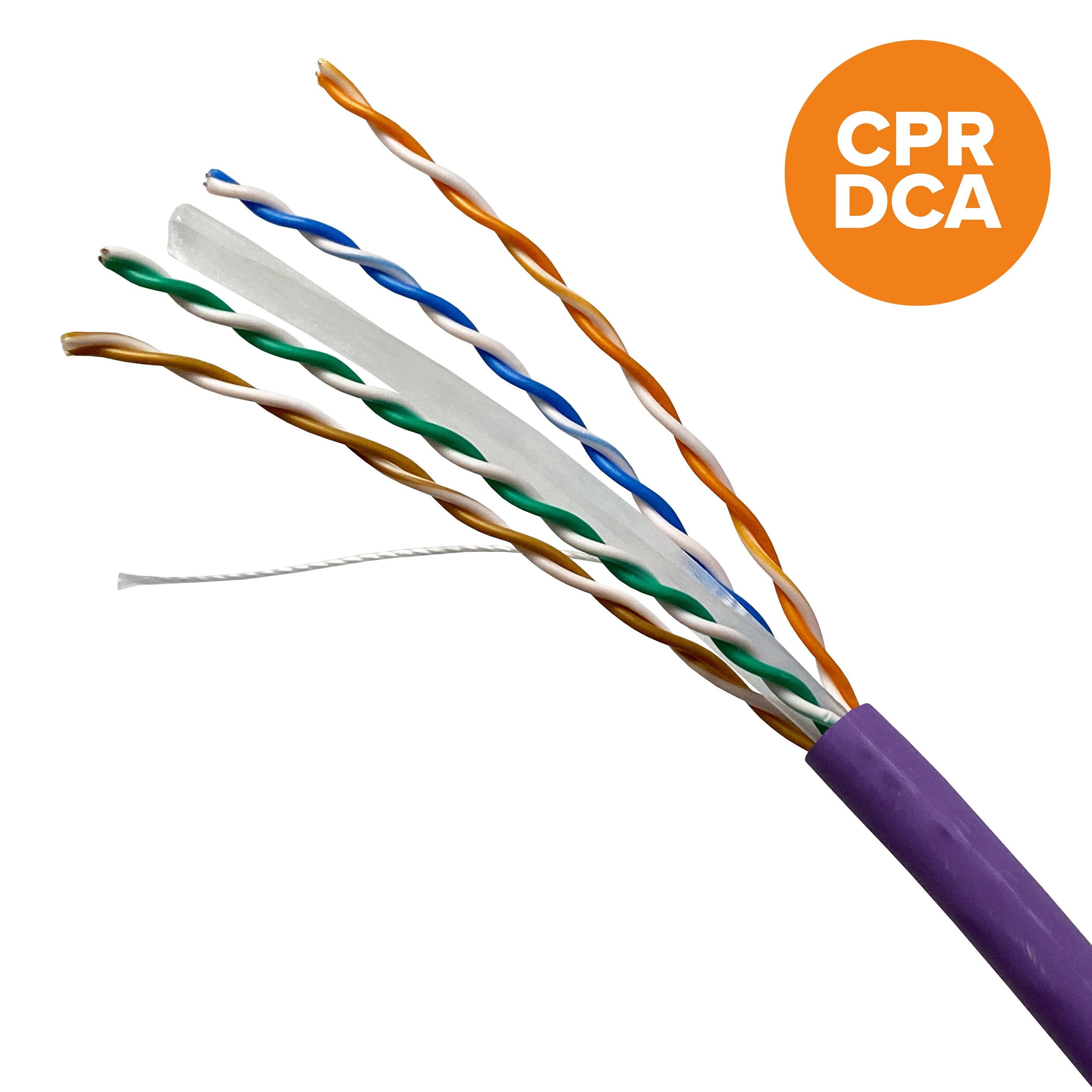 Violet Cable Intelligence Cat6 250MHz 4-Pair UTP LSZH Dca-s2,d2,a1 Solid Copper Cable 305m