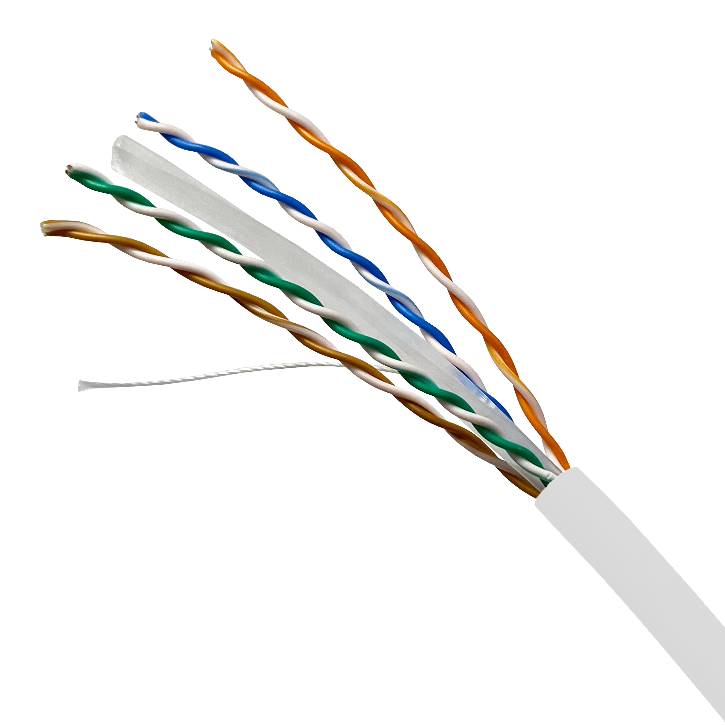 White Cable Intelligence Cat6 250MHz 4-Pair UTP External PE UV-Resistant Fca Solid Copper Cable 305m