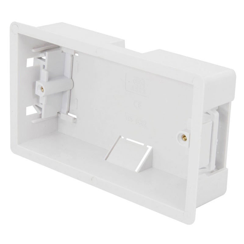 Connectix Double Gang Dryline Back Box 32mm Deep White