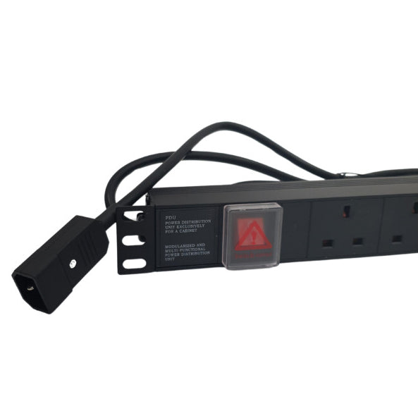 UK Sockets Horizontal Rack-Mounted PDU IEC C14 Plug Switched