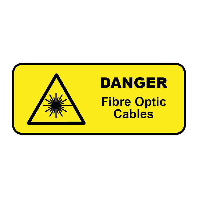 'Danger Fibre Optic Cables' Sticker Labels (Pack of 24)