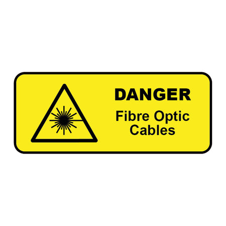 'Danger Fibre Optic Cables' Labels (Pack of 24)