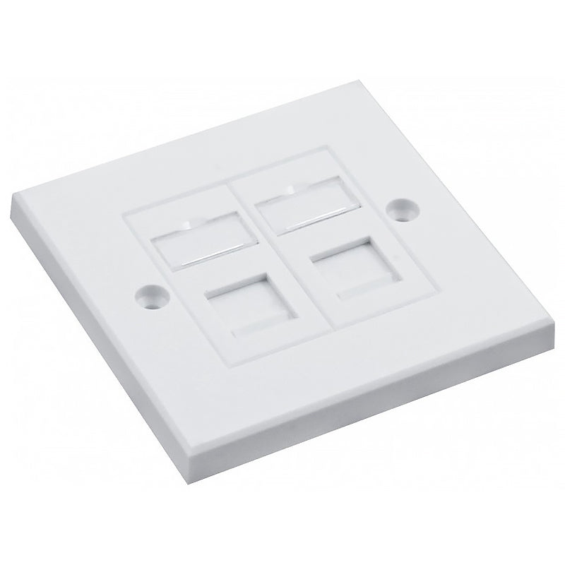 Connectix Cat5e 2 x UTP RJ45 Euro Module With Faceplate White (008-001