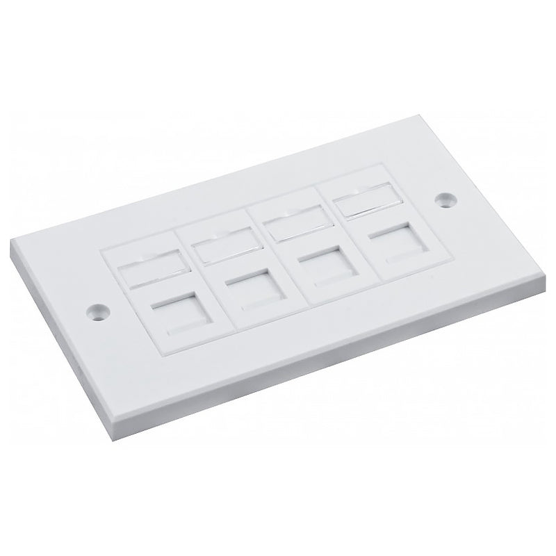 Connectix Cat5e 4 x UTP RJ45 Euro Module With Faceplate White (008-001