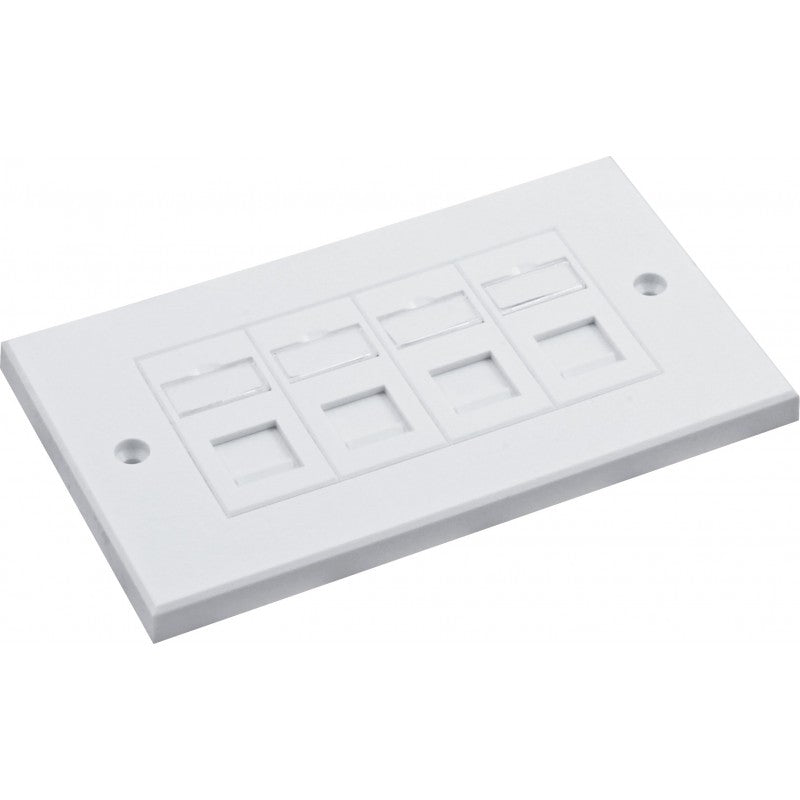 Connectix Cat6 4 x UTP RJ45 Euro Module With Faceplate White (008-001-