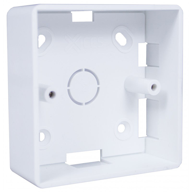 Connectix Single Gang Office Style Surface Mount Back Box White