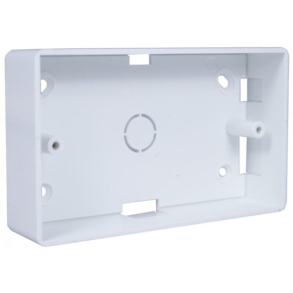 Connectix Double Gang Office Style Surface Mount Back Box White