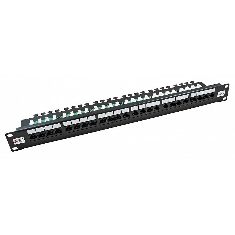 Connectix 24 Port Cat5e UTP Right Angled Patch Panel 1U Black