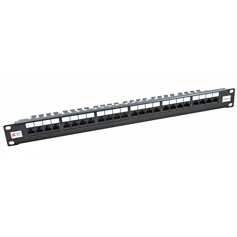 Connectix 24 Way Cat6 UTP Right Angled Patch Panel Black