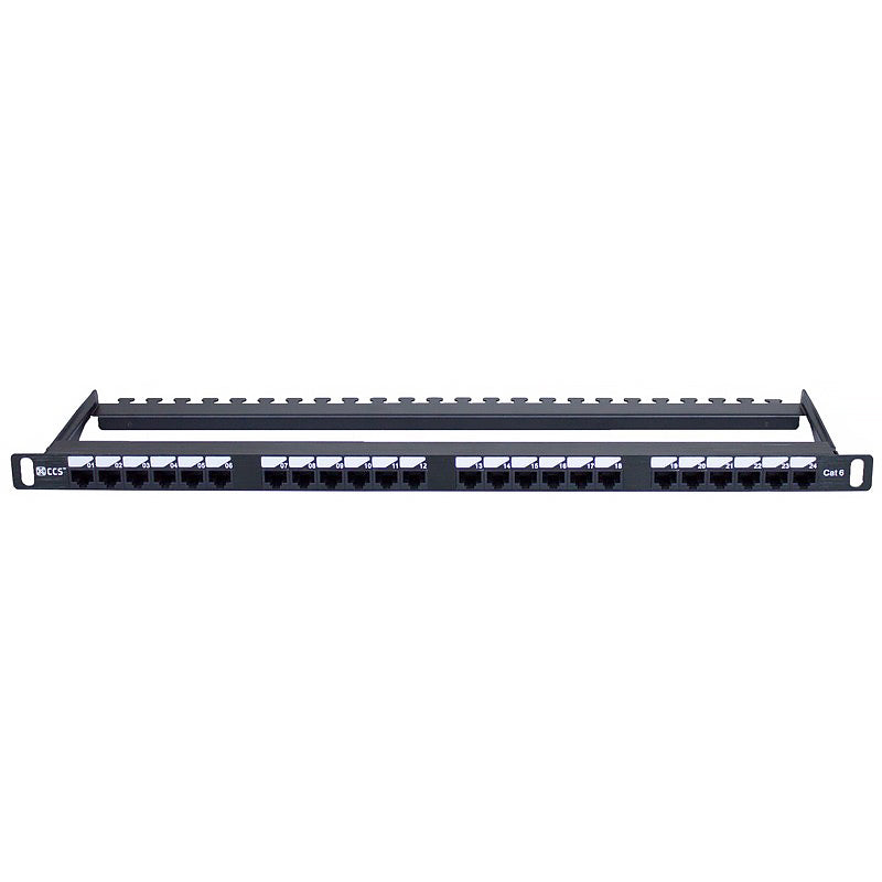 Connectix 24 Port Cat6 UTP Elite Patch Panel 0.5U Black