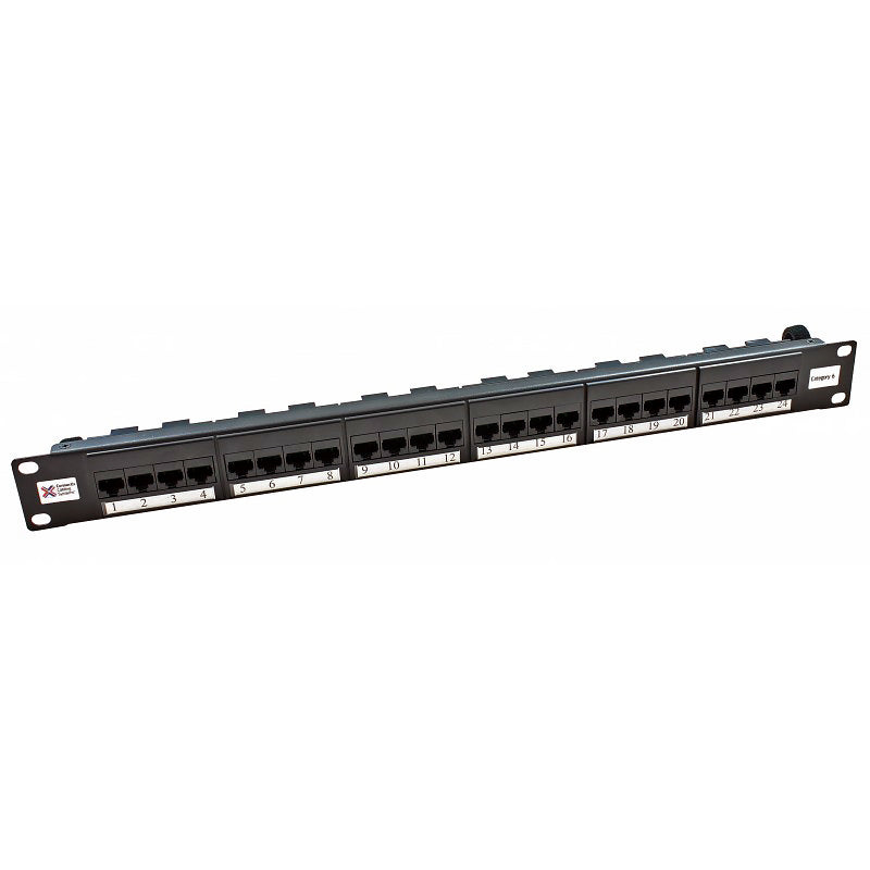 Connectix 24 Port Cat6 UTP Elite Patch Panel 1U Black