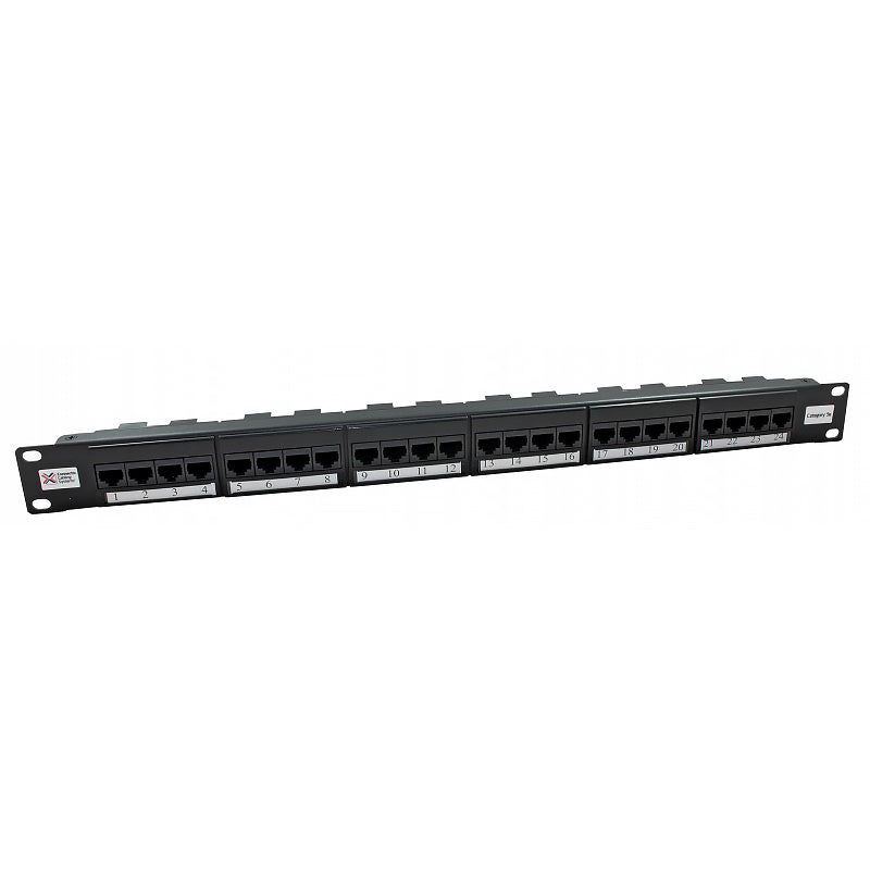 Connectix 24 Port Cat5e UTP Elite Patch Panel 1U Black