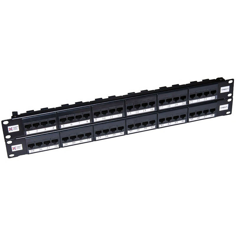 Connectix 48 Port Cat6 UTP Elite Patch Panel 2U Black