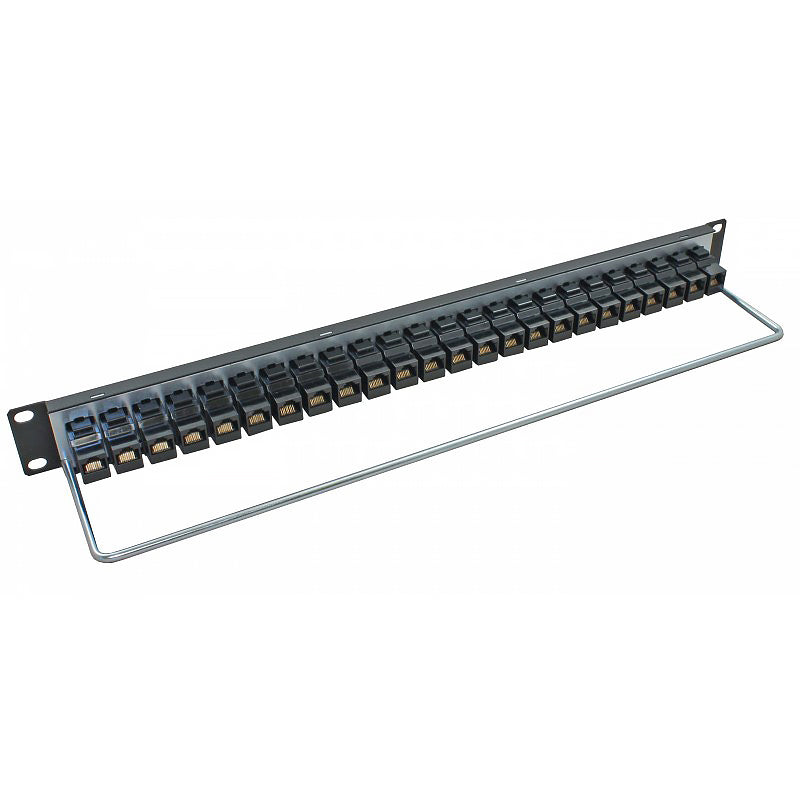 Connectix 24 Way Cat5e Through Coupler Panel 1U Black