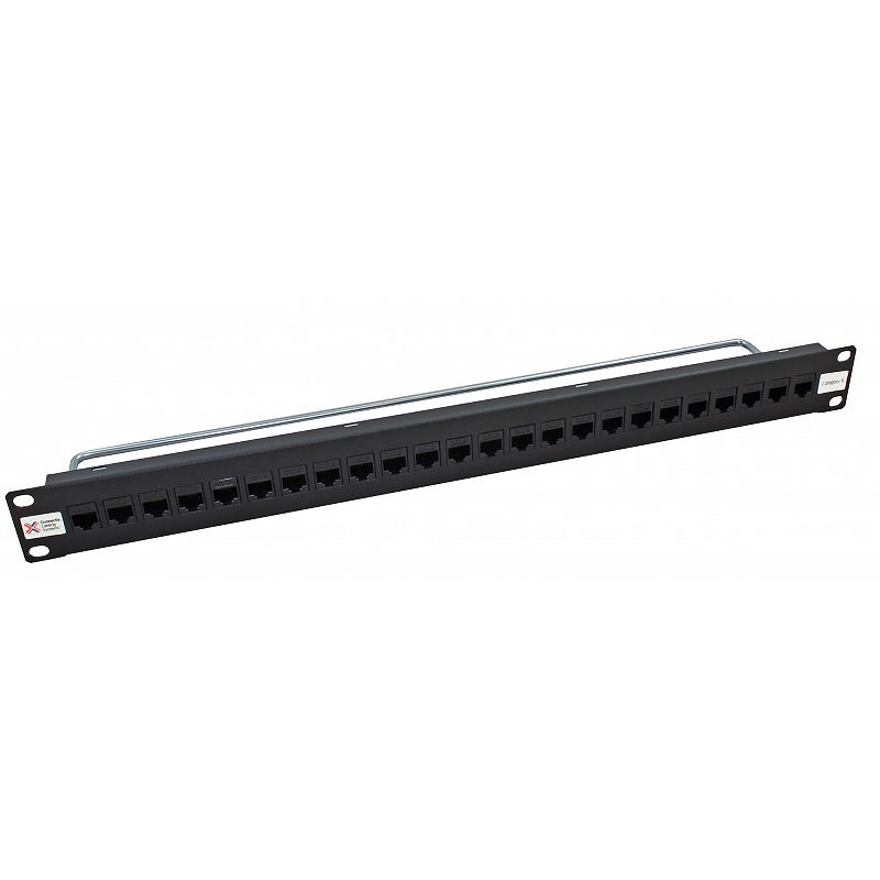 Connectix 24 Way Cat5e Through Coupler Panel 1U Black