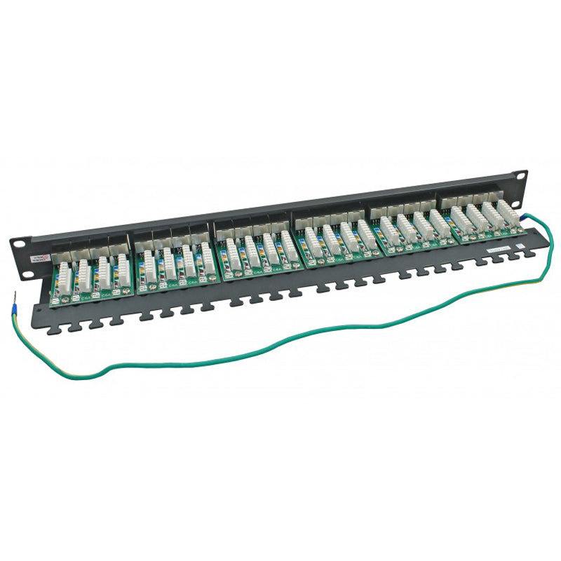 Connectix 24 Way Cat6 FTP Right Angled Patch Panel 1U Black