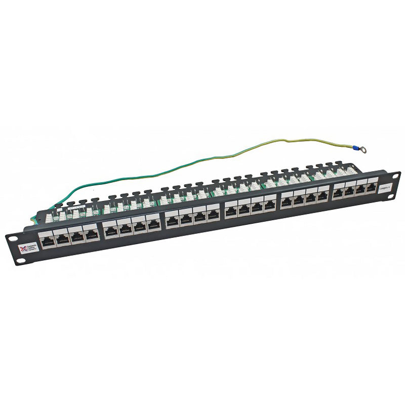 Connectix 24 Way Cat6 FTP Right Angled Patch Panel 1U Black