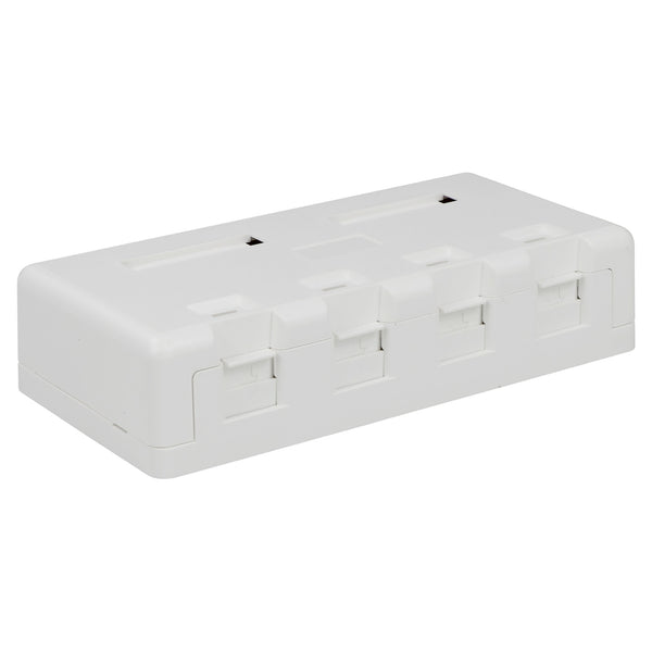 Excel Cat5e Plus Surface Mount Box 4 Port White