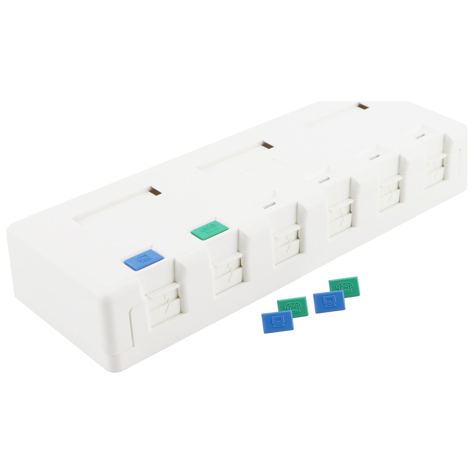 Excel Cat6 Plus Surface Mount Box 6 Ports White