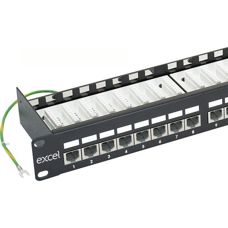 Excel 24 Way Cat6 Screened Right Angled Patch Panel