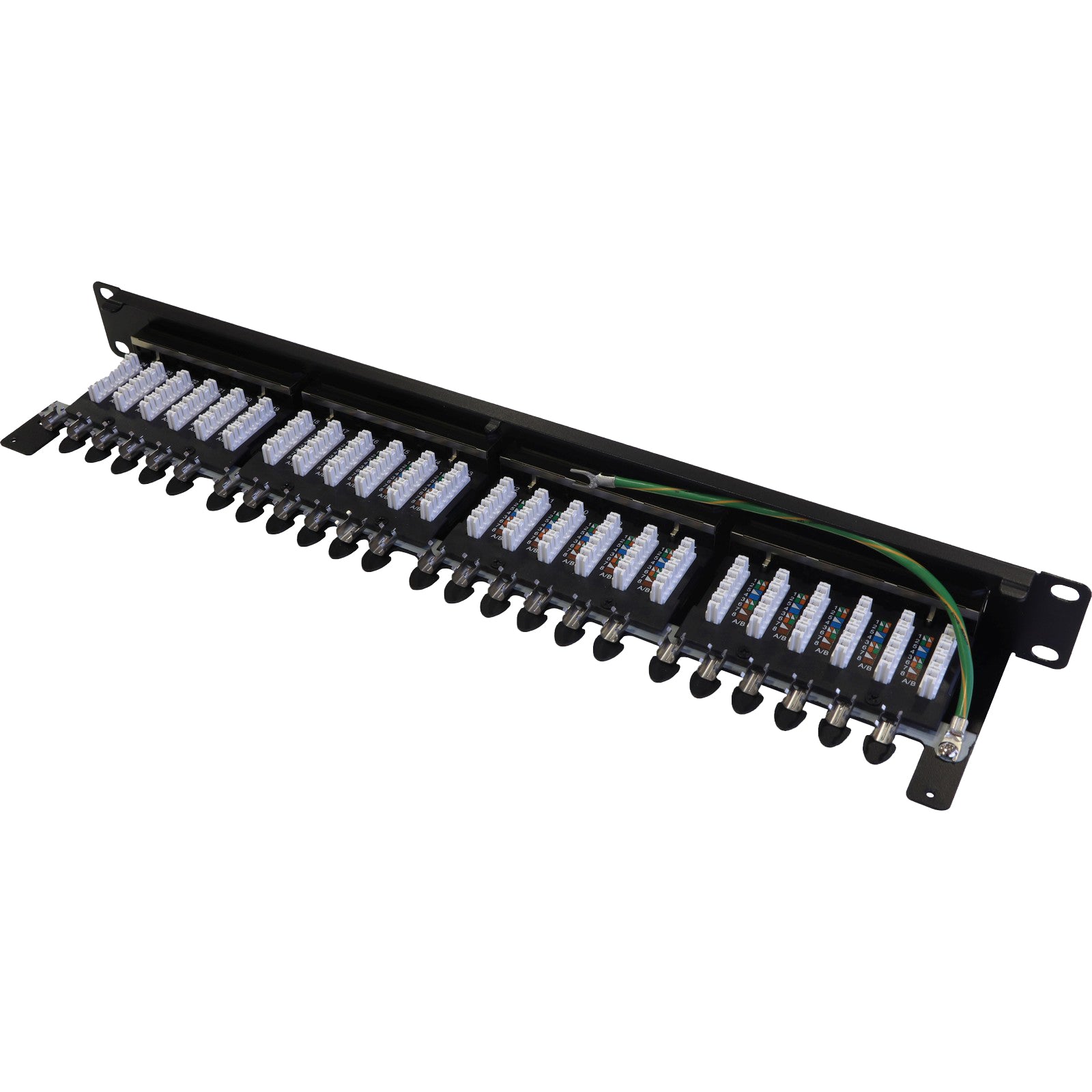 Excel 24 Port Cat6a Screened Patch Panel Black 1U