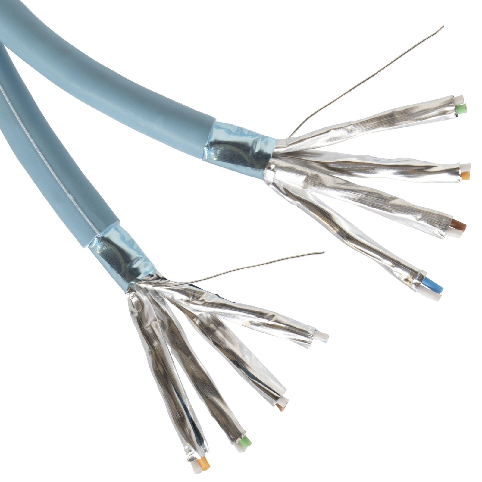 Ice Blue Excel Dual Cat6a F/FTP LSZH Dca-s2,d2,a1 Solid Cable 500m