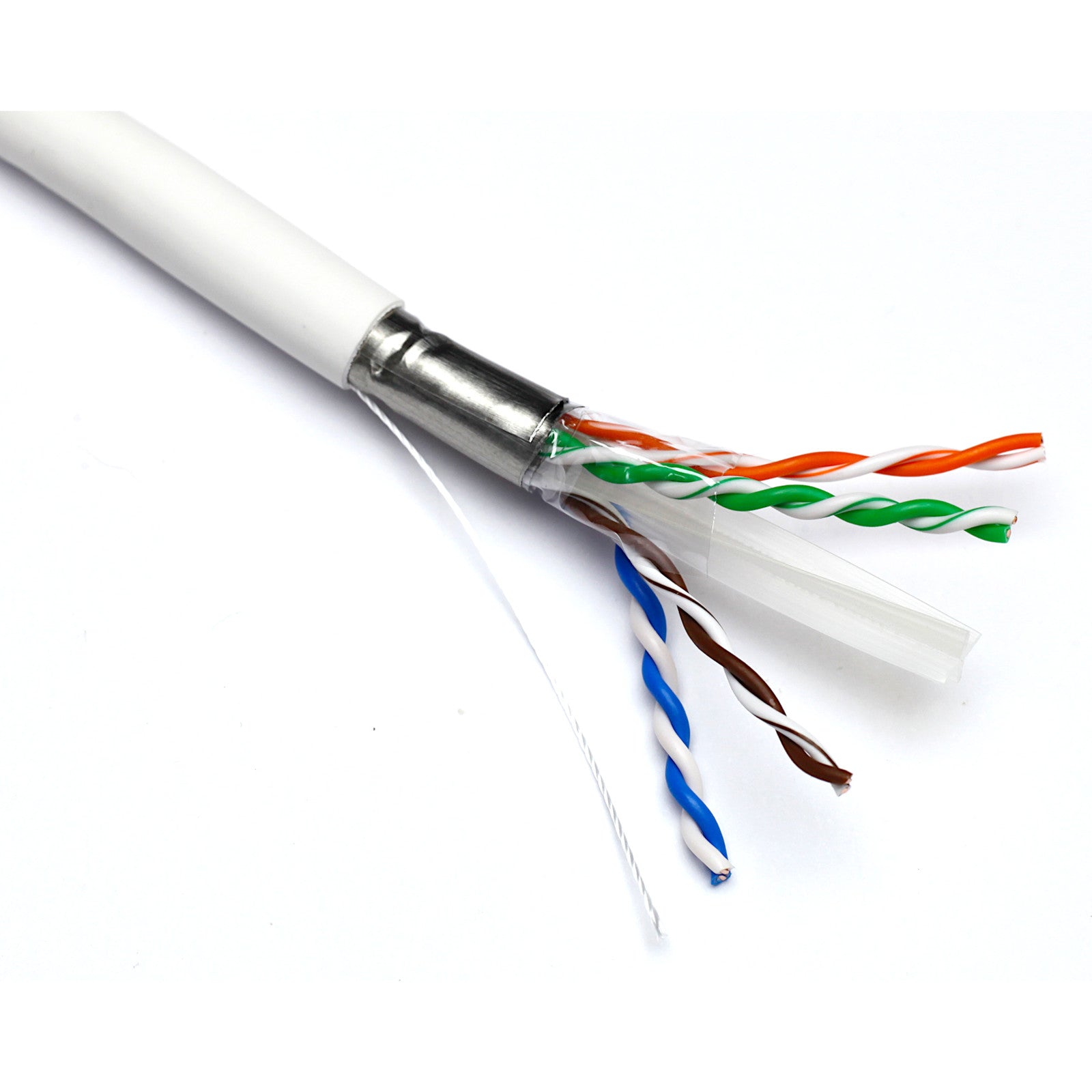 White Excel Cat6a U/UTP 23AWG LSZH Dca-s2,d0,a1 Solid Cable 500m