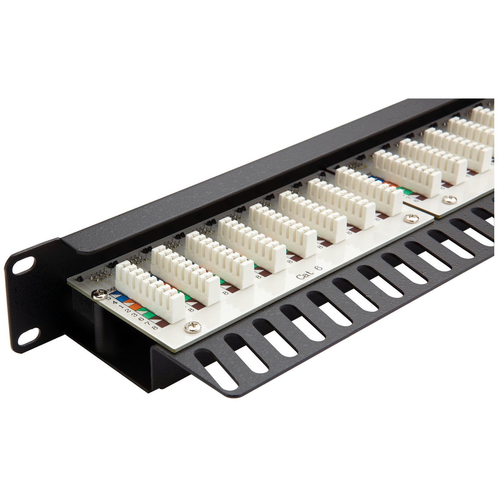 Excel 24 Port Cat5e UTP Right Angled Patch Panel 1U Black