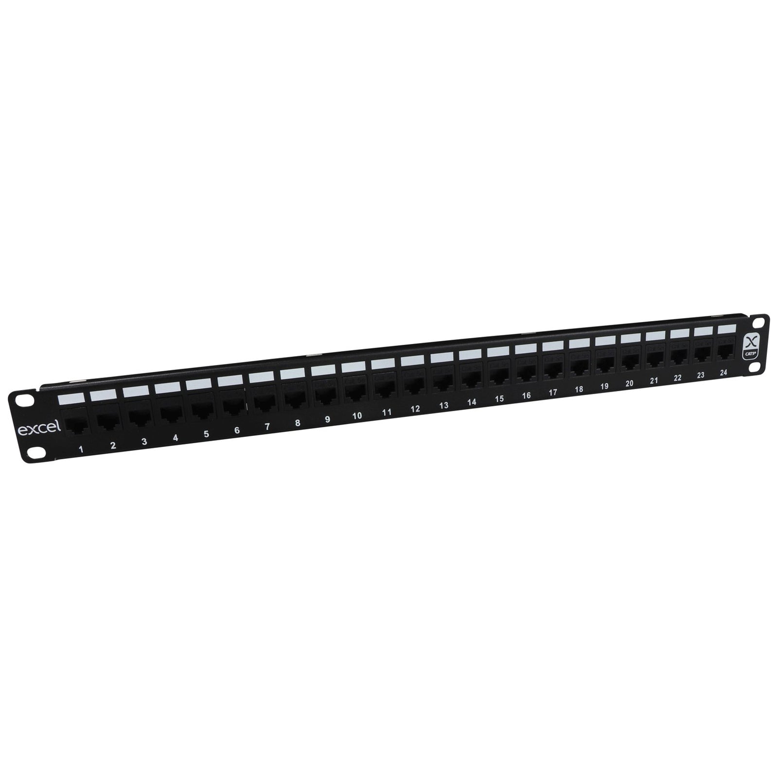 Excel 24 Port Cat5e UTP Through Coupler Patch Panel 1U Black