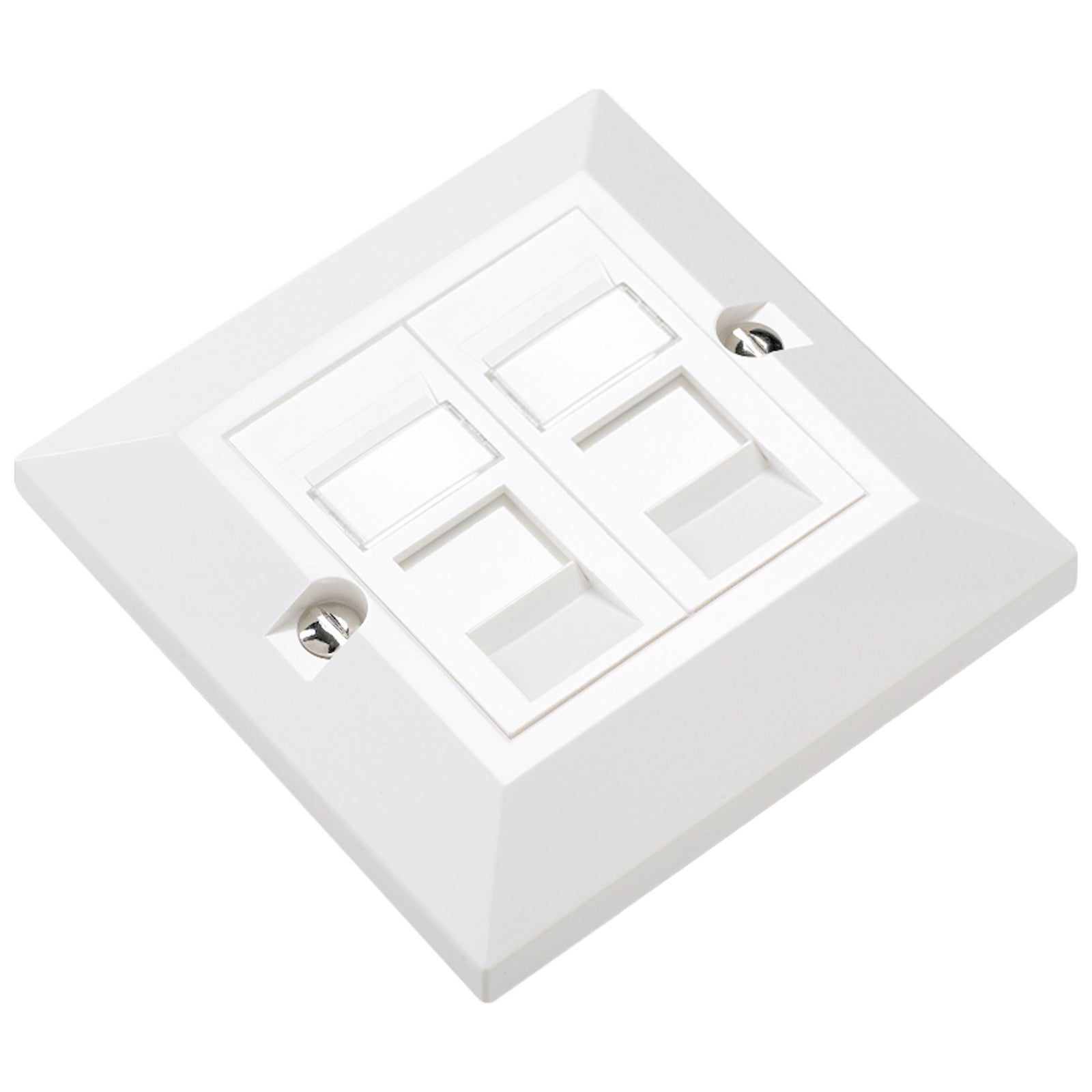 Excel Cat6 2 x UTP RJ45 Euro Module With Faceplate White