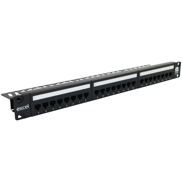 Excel Plus 24 Port Cat5e UTP Right Angled Patch Panel