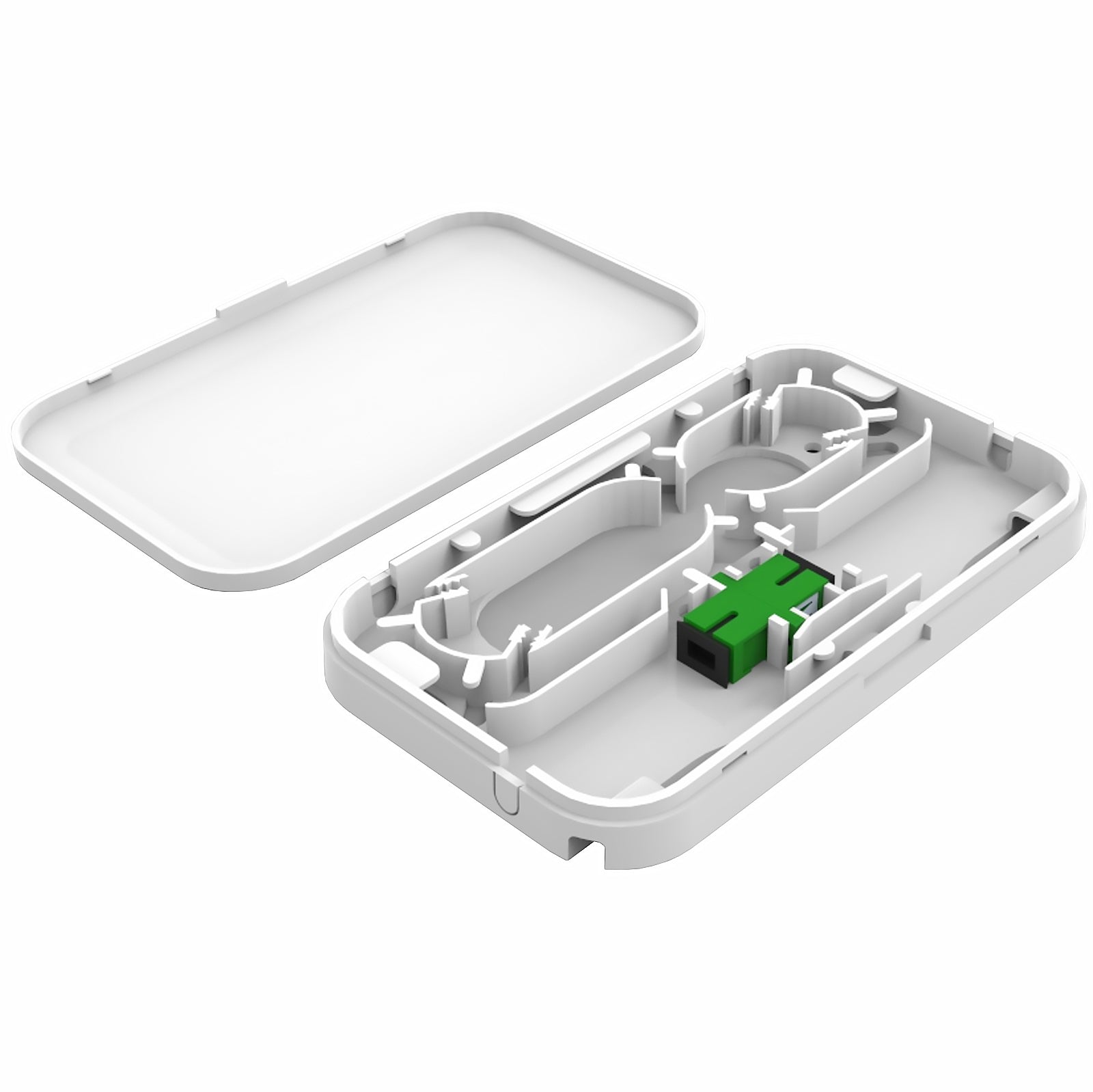 Excel Encasa Internal Point of Entry Box Loaded With 1 x SC/APC SX Adaptor & 1 x SC/APC SM Pigtail 1m