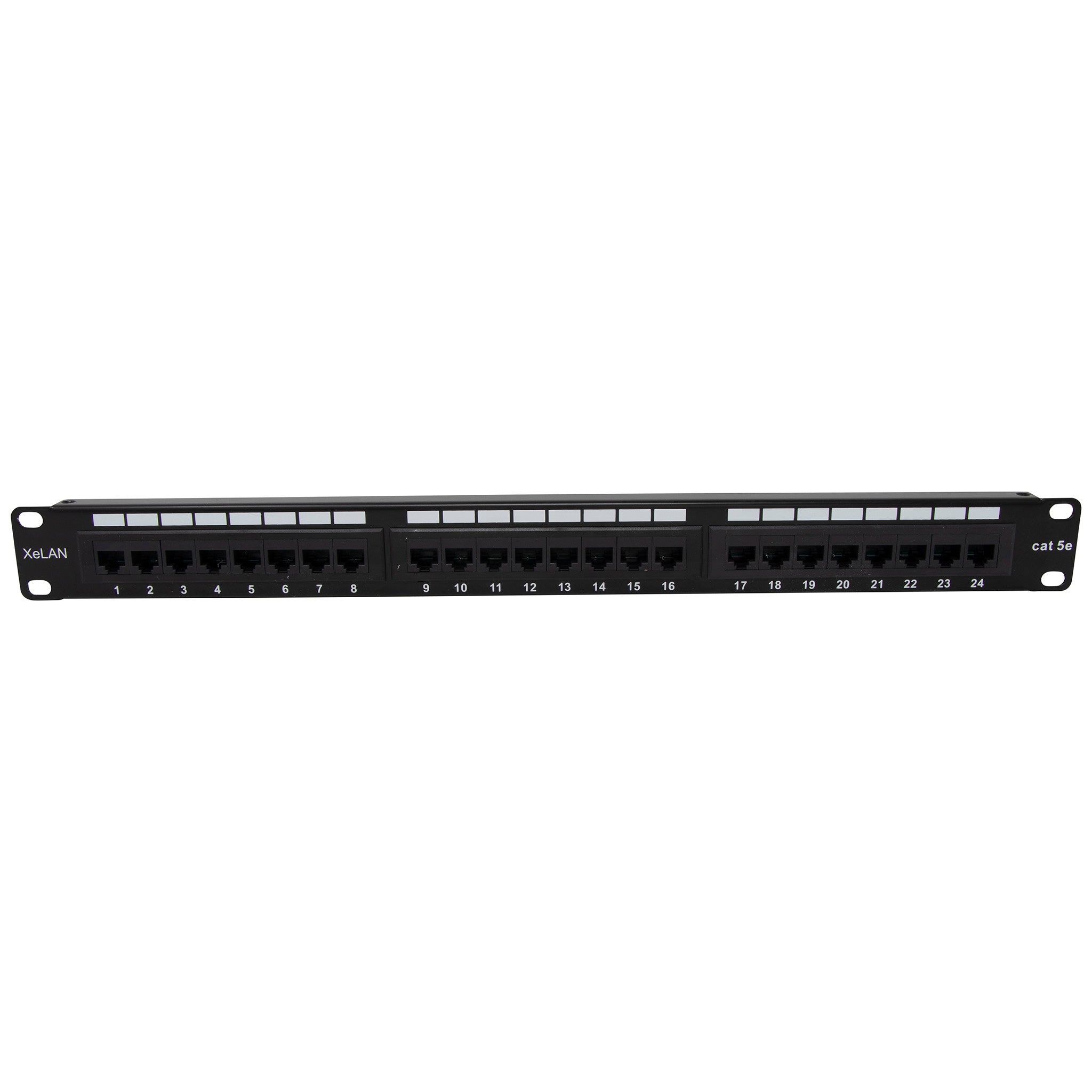 XeLAN 24 Port Cat5e UTP Patch Panel 1U Black