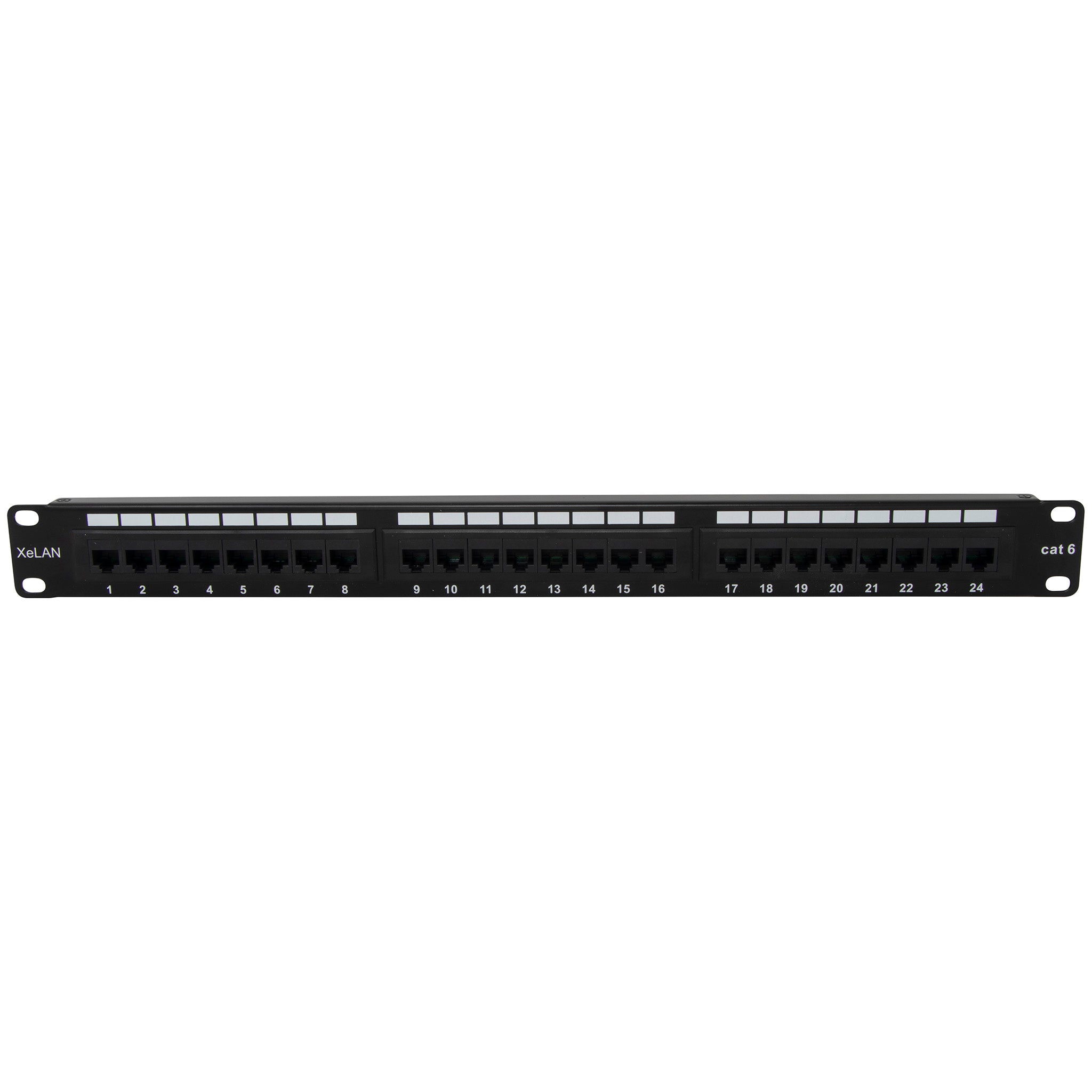 XeLAN 24 Way Cat6 UTP Patch Panel Black