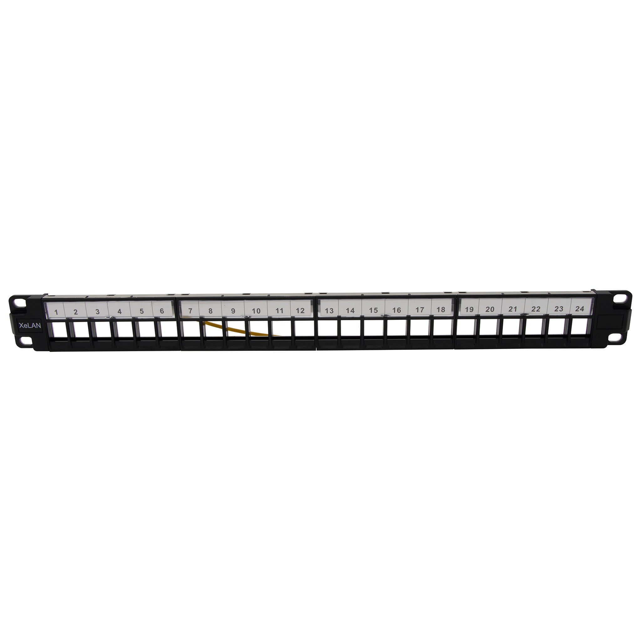 XeLAN 24 Port Screened Unloaded Keystone Patch Panel 1U Black